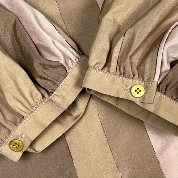 Rachel Zoe Blouse Striped Tassel Tie Front Top Brown Tan Cream Women's‎ 2 Shirt - Picture 10 of 14